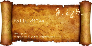 Holly Éva névjegykártya